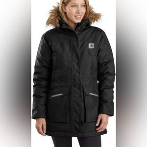 Carhart Yukon Extremes Women’s Coat Parka Medium Black with detachable fur